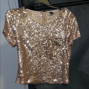Sequin rose gold top
